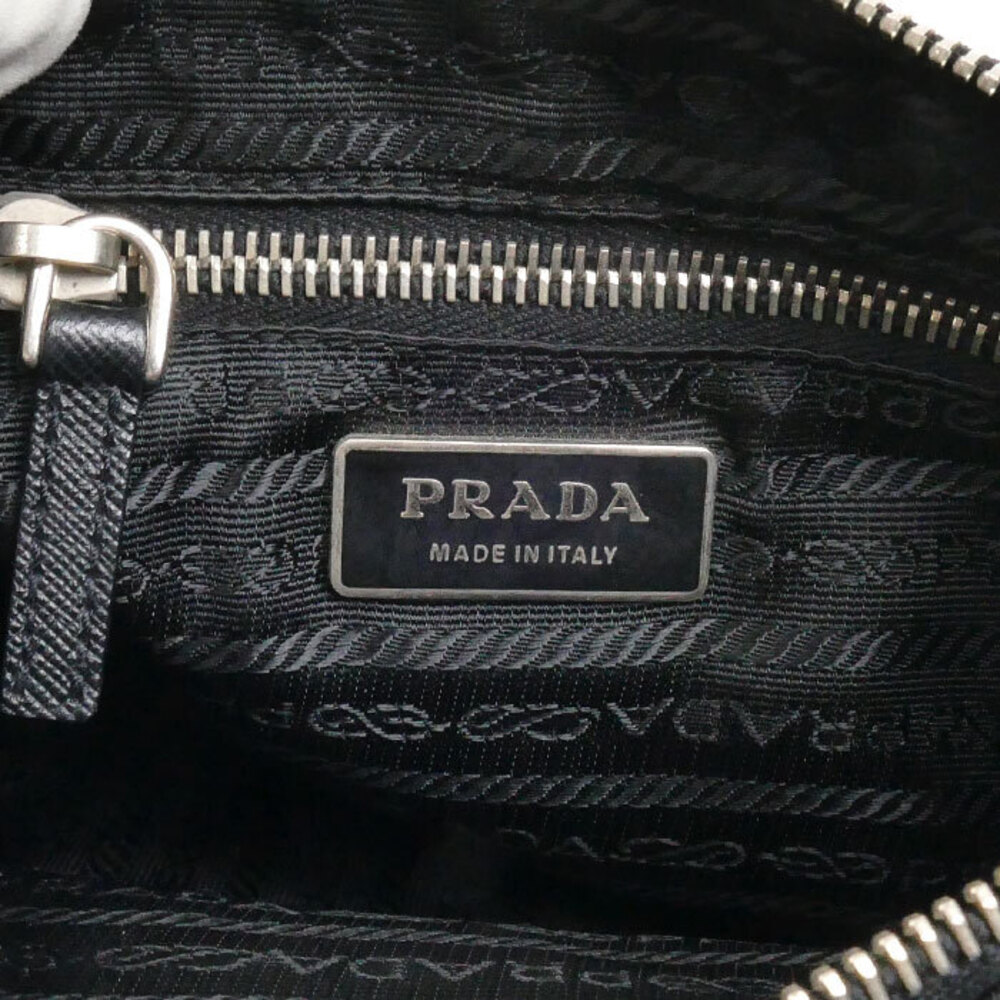 Prada Triangle Logo Tessuto Shoulder Bag Black - Picture 8 of 8
